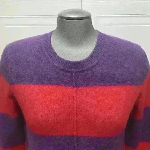 Banana Republic Knit  Sweater Wool Blend Striped Colorful - Picture 3 of 9